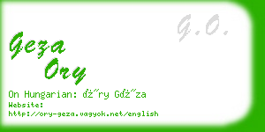geza ory business card